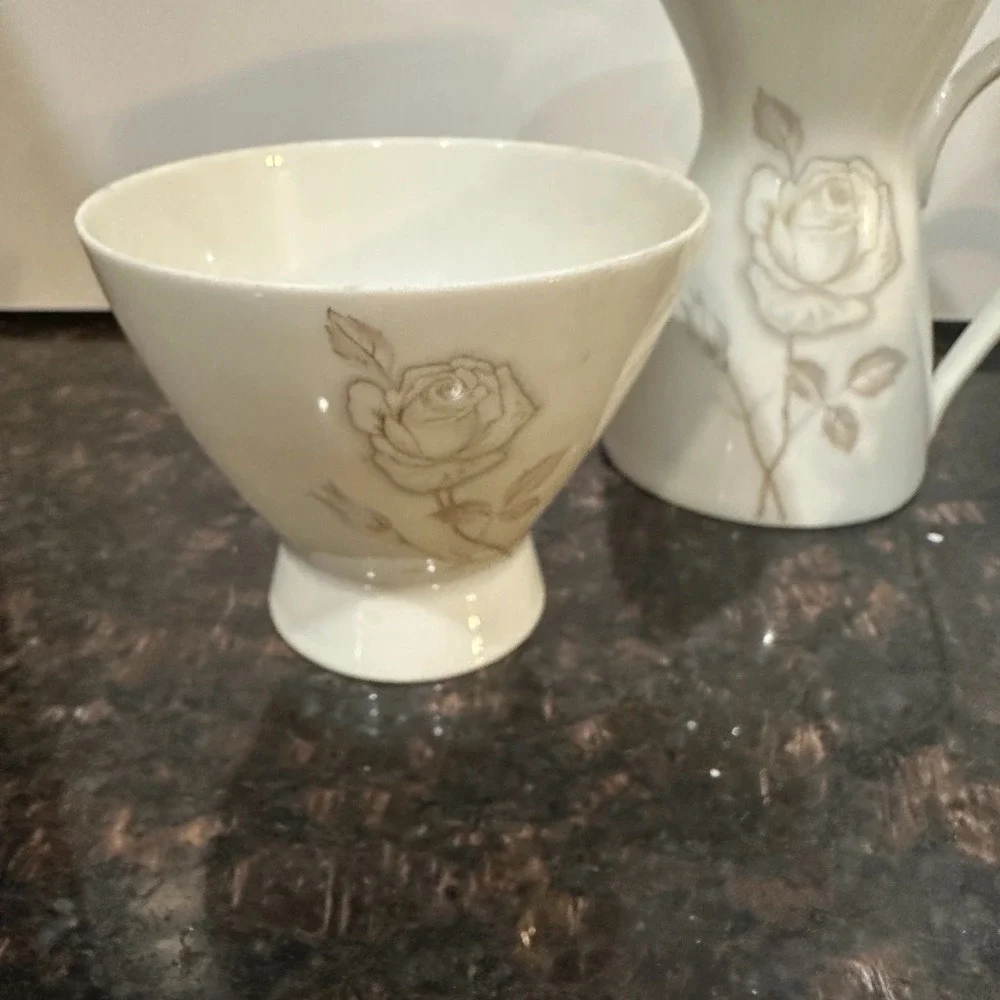 Rosenthal Classic Rose Creamer Sugar Bowl Saucer Plate Set Raymond Loewy Germany